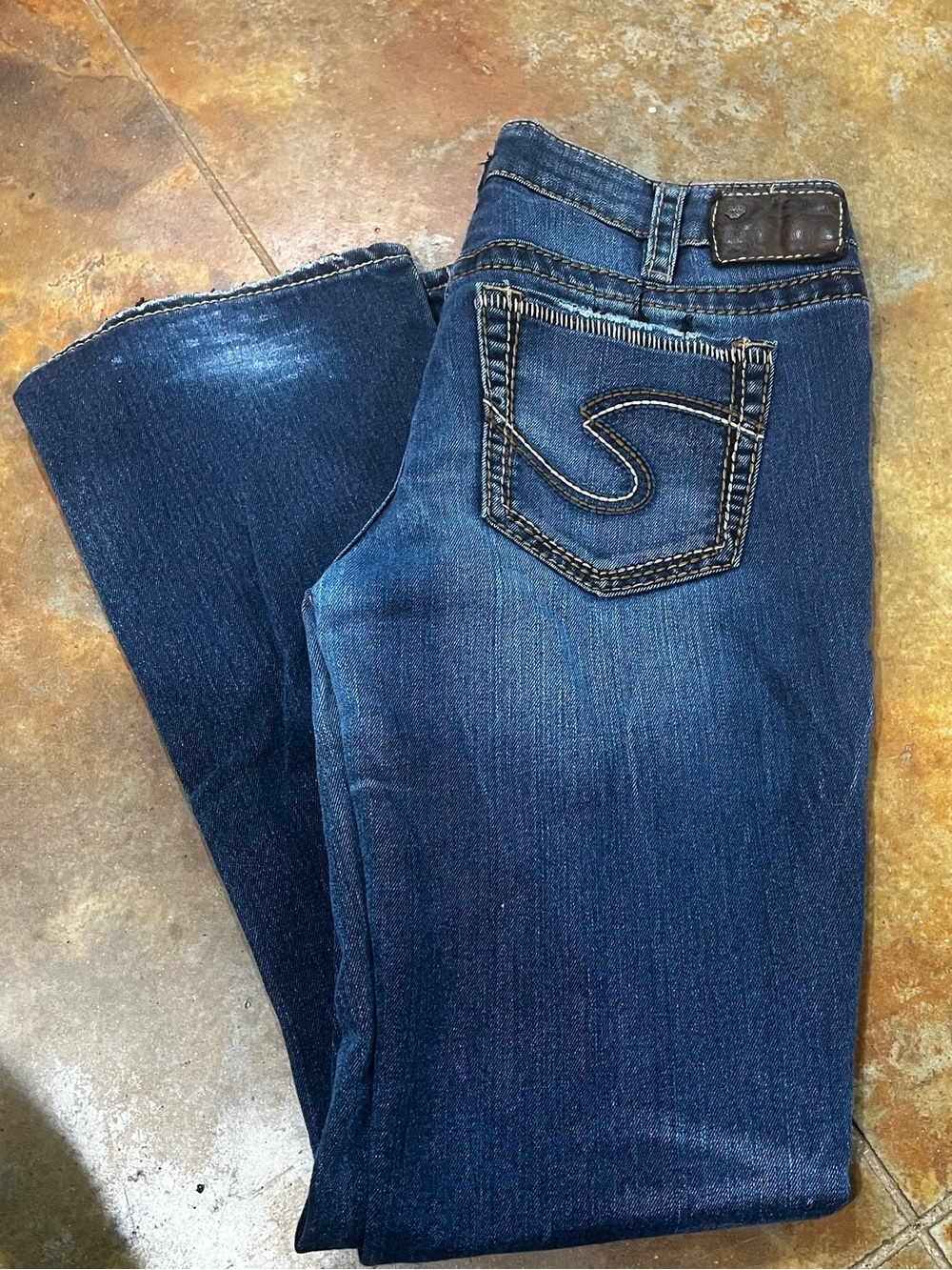 Aiko Deep Indigo Bootcut Jeans with Contrast Stitch